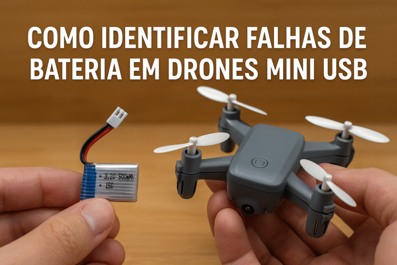 Como identificar falhas de bateria em drones mini USB